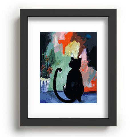 Ginette Fine Art Black Cat Recessed Framing Rectangle