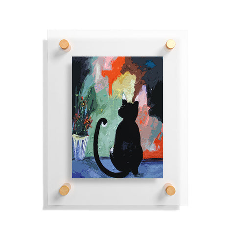 Ginette Fine Art Black Cat Floating Acrylic Print