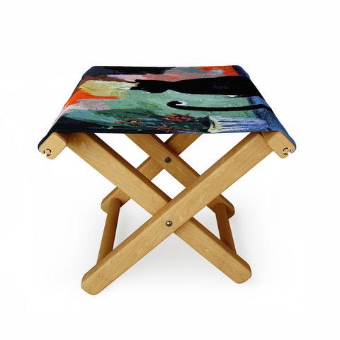 Ginette Fine Art Black Cat Folding Stool
