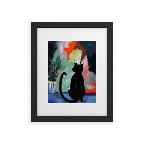 Ginette Fine Art Black Cat Framed Art Print