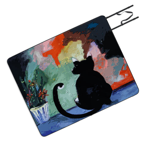 Ginette Fine Art Black Cat Picnic Blanket