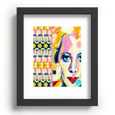 Ginette Fine Art Blue Eyes Red Lips Recessed Framing Rectangle