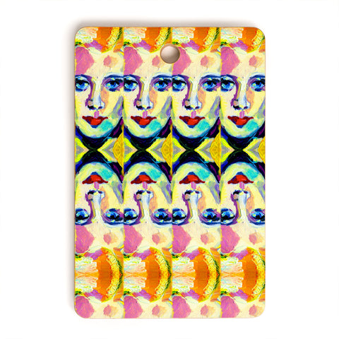 Ginette Fine Art Blue Eyes Red Lips Cutting Board Rectangle