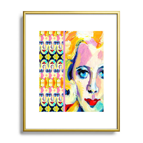 Ginette Fine Art Blue Eyes Red Lips Metal Framed Art Print