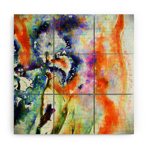 Ginette Fine Art Blue Iris Passion Wood Wall Mural