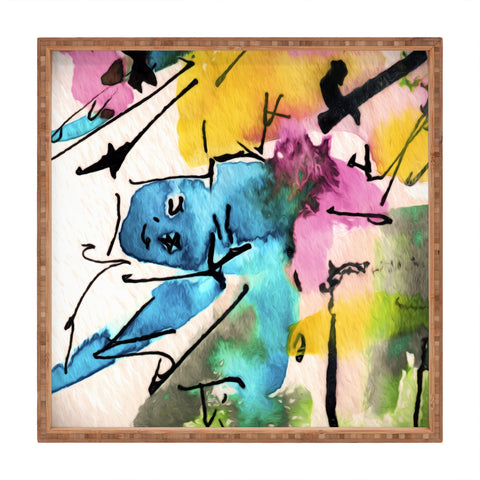 Ginette Fine Art Blue Man Abstract Expressive Square Tray