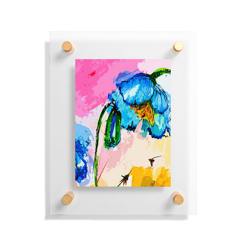 Ginette Fine Art Blue Poppies Magnifique Floating Acrylic Print