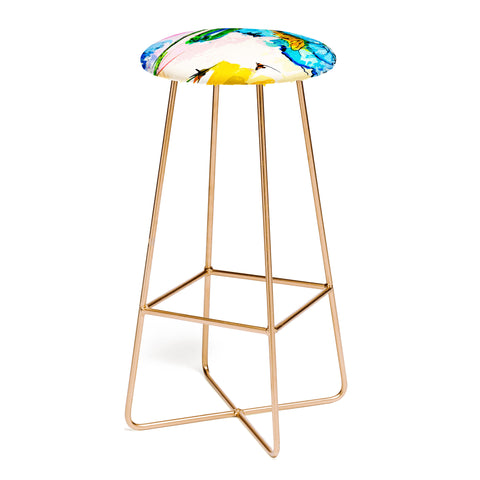Ginette Fine Art Blue Poppies Magnifique Bar Stool