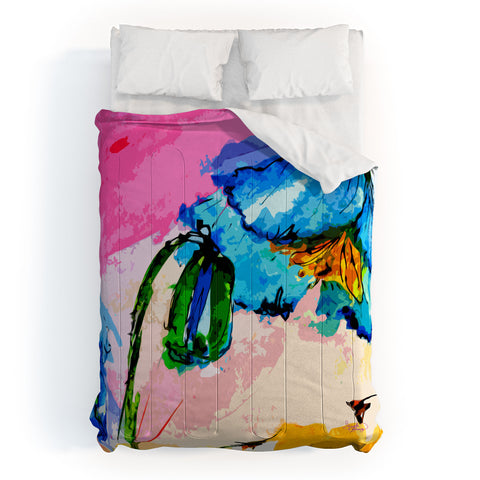Ginette Fine Art Blue Poppies Magnifique Comforter