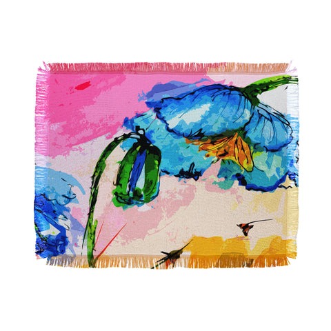 Ginette Fine Art Blue Poppies Magnifique Throw Blanket
