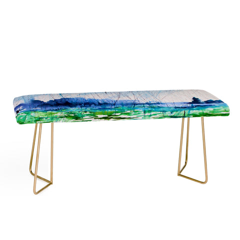 Ginette Fine Art Blue Rain Falling Bench