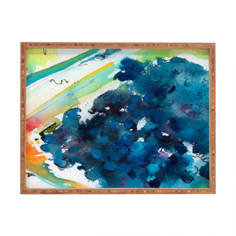 Ginette Fine Art Blueberries Rectangular Tray