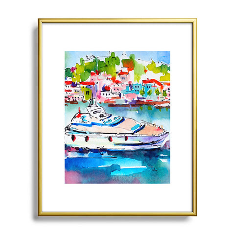 Ginette Fine Art Boating In Italy Metal Framed Art Print