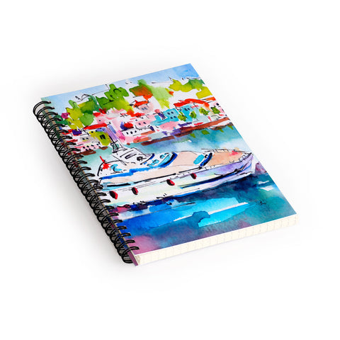 Ginette Fine Art Boating In Italy Spiral Notebook