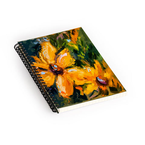 Ginette Fine Art Bold Yellow Flowers Spiral Notebook