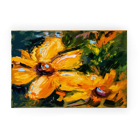 Ginette Fine Art Bold Yellow Flowers Welcome Mat