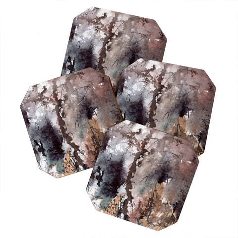 Ginette Fine Art Brown Grass Coaster Set