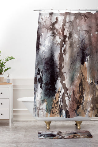 Ginette Fine Art Brown Grass Shower Curtain And Mat