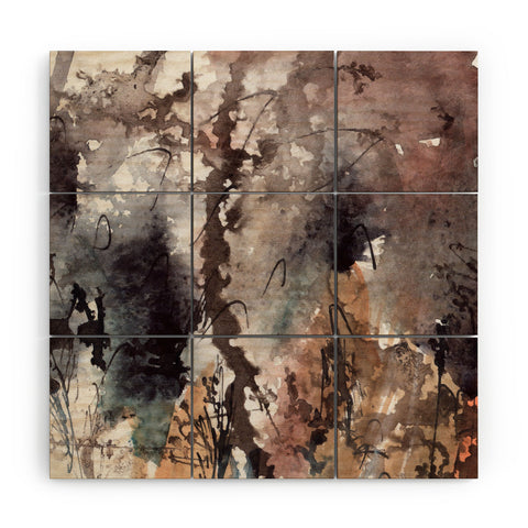 Ginette Fine Art Brown Grass Wood Wall Mural