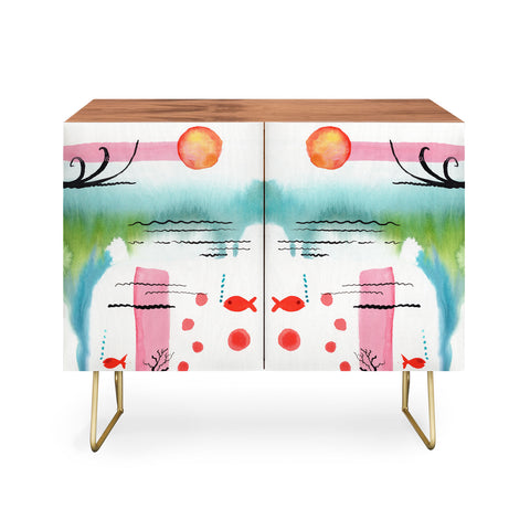 Ginette Fine Art Bubble Gum Tropics Credenza