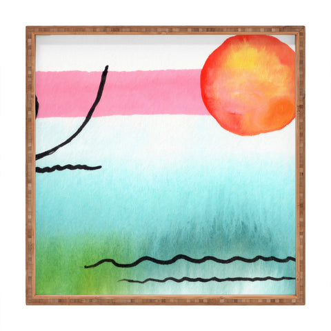 Ginette Fine Art Bubble Gum Tropics Square Tray