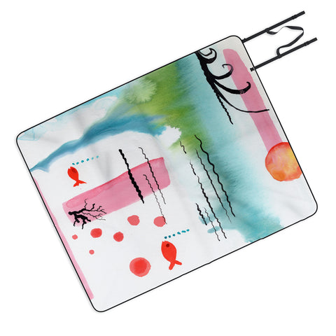 Ginette Fine Art Bubble Gum Tropics Picnic Blanket