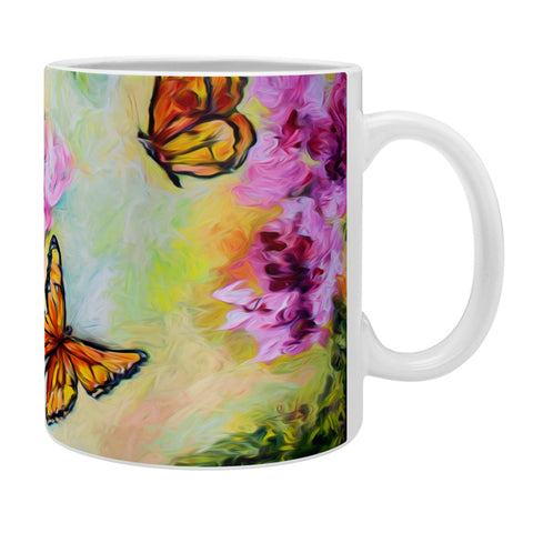 Ginette Fine Art Butterflies and Peonies Coffee Mug