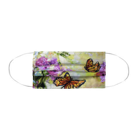 Ginette Fine Art Butterflies and Peonies Face Mask