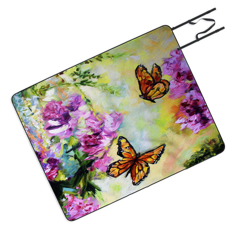 Ginette Fine Art Butterflies and Peonies Picnic Blanket