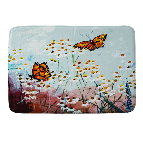 Ginette Fine Art Butterflies In Chamomile 1 Memory Foam Bath Mat