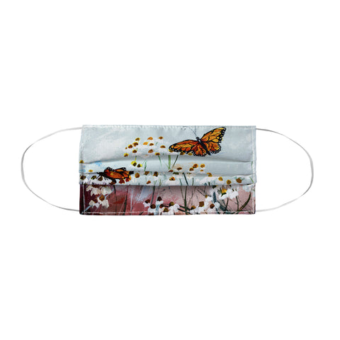 Ginette Fine Art Butterflies In Chamomile 1 Face Mask