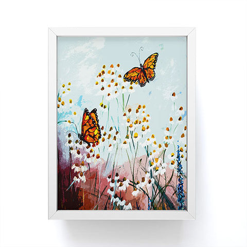 Ginette Fine Art Butterflies In Chamomile 1 Framed Mini Art Print