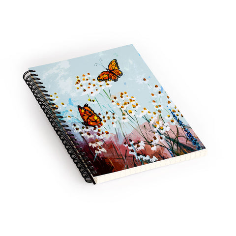 Ginette Fine Art Butterflies In Chamomile 1 Spiral Notebook