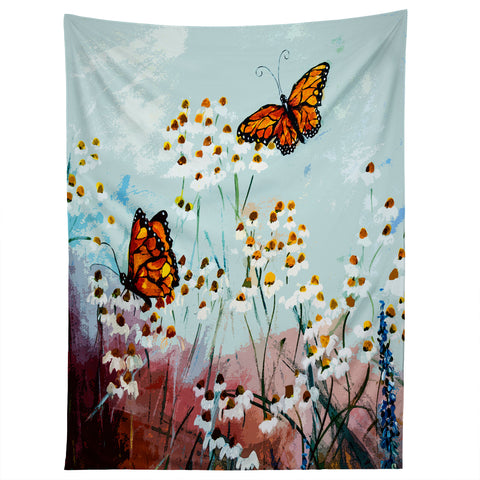 Ginette Fine Art Butterflies In Chamomile 1 Tapestry
