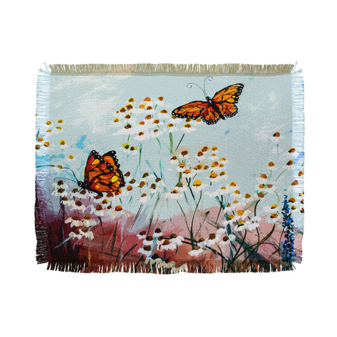 Ginette Fine Art Butterflies In Chamomile 1 Throw Blanket