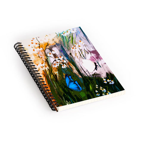 Ginette Fine Art Butterflies In Chamomile 3 Spiral Notebook