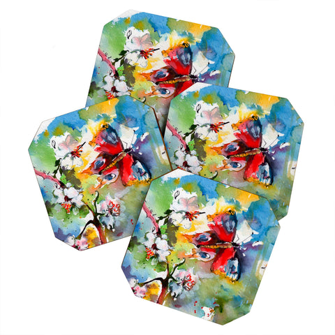 Ginette Fine Art Butterfly Flutter By Coaster Set