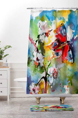 Ginette Fine Art Butterfly Flutter By Shower Curtain And Mat