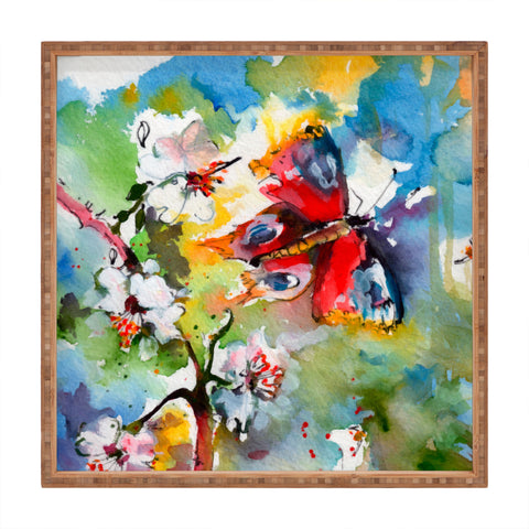Ginette Fine Art Butterfly Flutter By Square Tray
