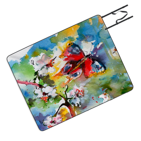 Ginette Fine Art Butterfly Flutter By Picnic Blanket