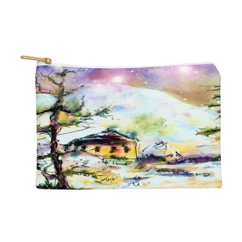 Ginette Fine Art Cabin In The Snow Pouch