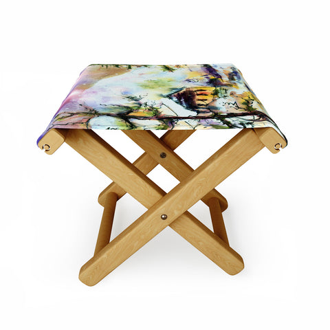 Ginette Fine Art Cabin In The Snow Folding Stool