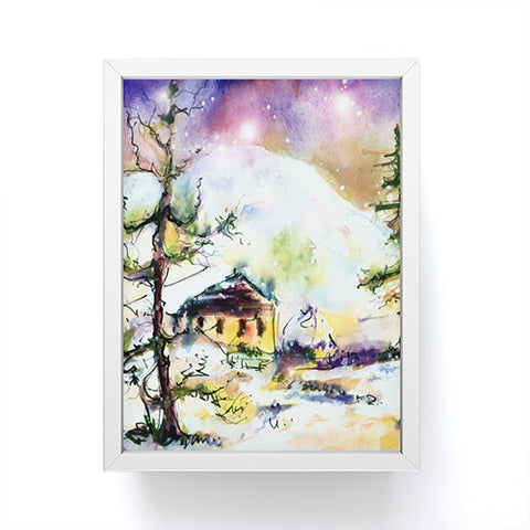 Ginette Fine Art Cabin In The Snow Framed Mini Art Print