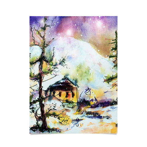 Ginette Fine Art Cabin In The Snow Poster