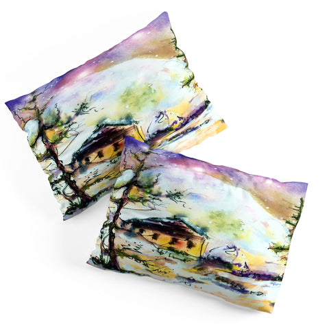 Ginette Fine Art Cabin In The Snow Pillow Shams