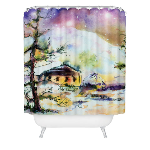 Ginette Fine Art Cabin In The Snow Shower Curtain