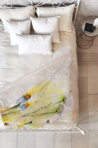 Ginette Fine Art Chamomile Song Fleece Throw Blanket