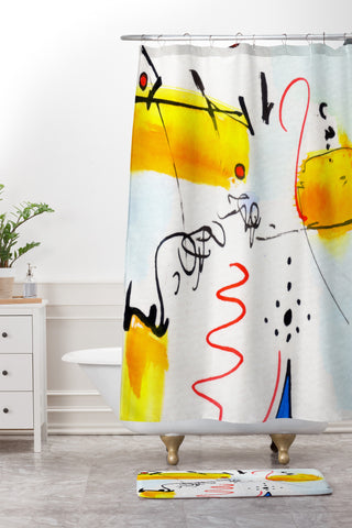 Ginette Fine Art Community Gathering Shower Curtain And Mat