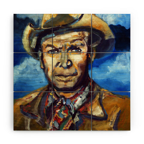 Ginette Fine Art Cowboy Wood Wall Mural