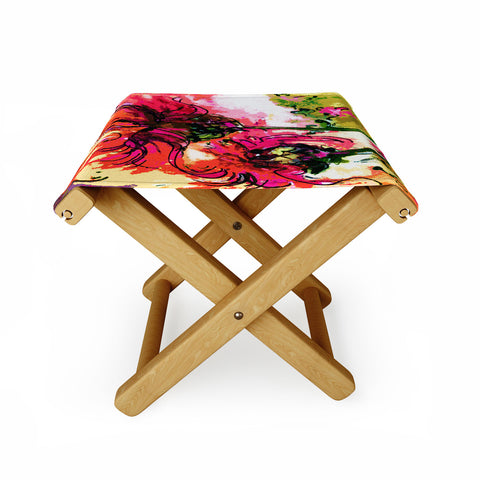 Ginette Fine Art Crazy Wildflowers Folding Stool